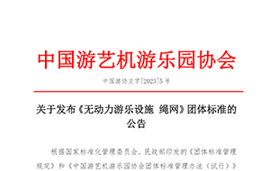 喜讯丨热烈祝贺我司参与制定的《无动力游乐设施 绳网》团体标准获得通过并实施